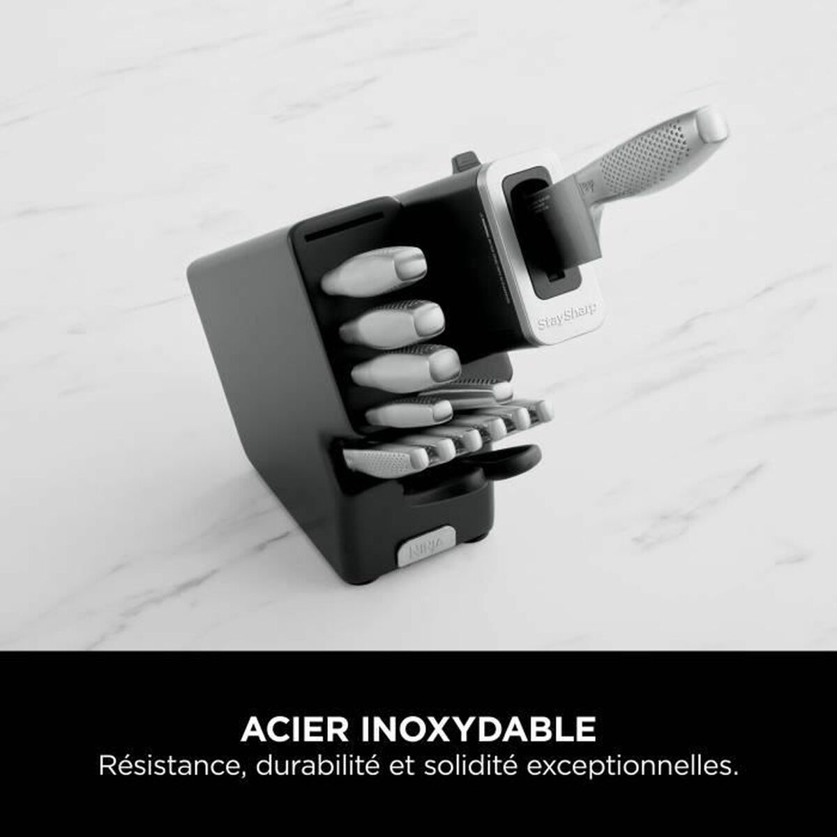 Set de Cuchillos NINJA Acero Madera Acero Inoxidable 14 Piezas (12 Unidades)