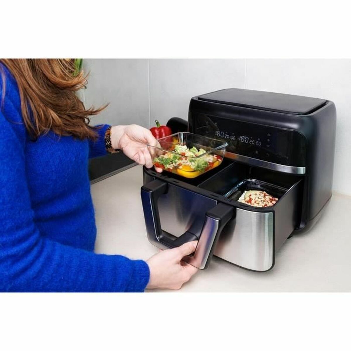 Fuente para Horno Pyrex Transparente Vidrio de Borosilicato Cuadrado