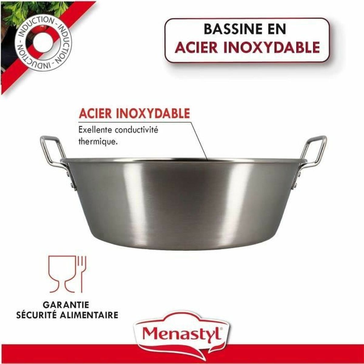Recipiente Conservador de Alimentos Menastyl 40,5 cm Plateado Rectangular