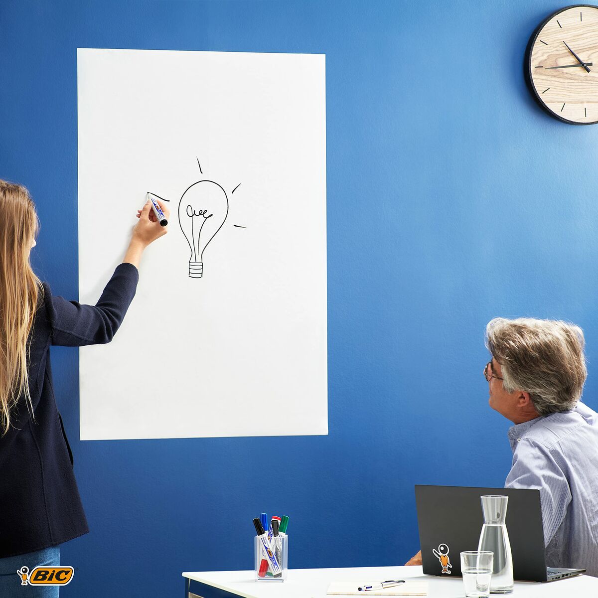 Pizarra blanca Bic 870492 Adhesivo 2 x 1 m