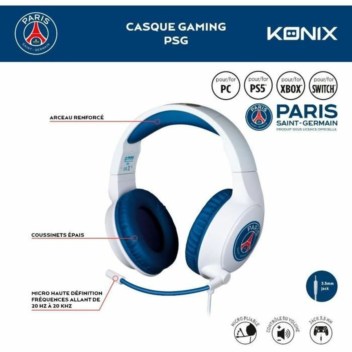 Auriculares KONIX KONIX Blanco