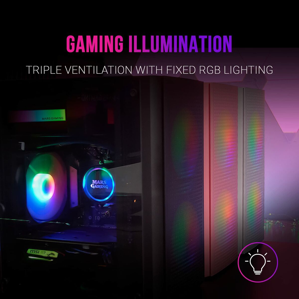 Caja Semitorre ATX Mars Gaming MC300 Negro LED RGB RGB mATX