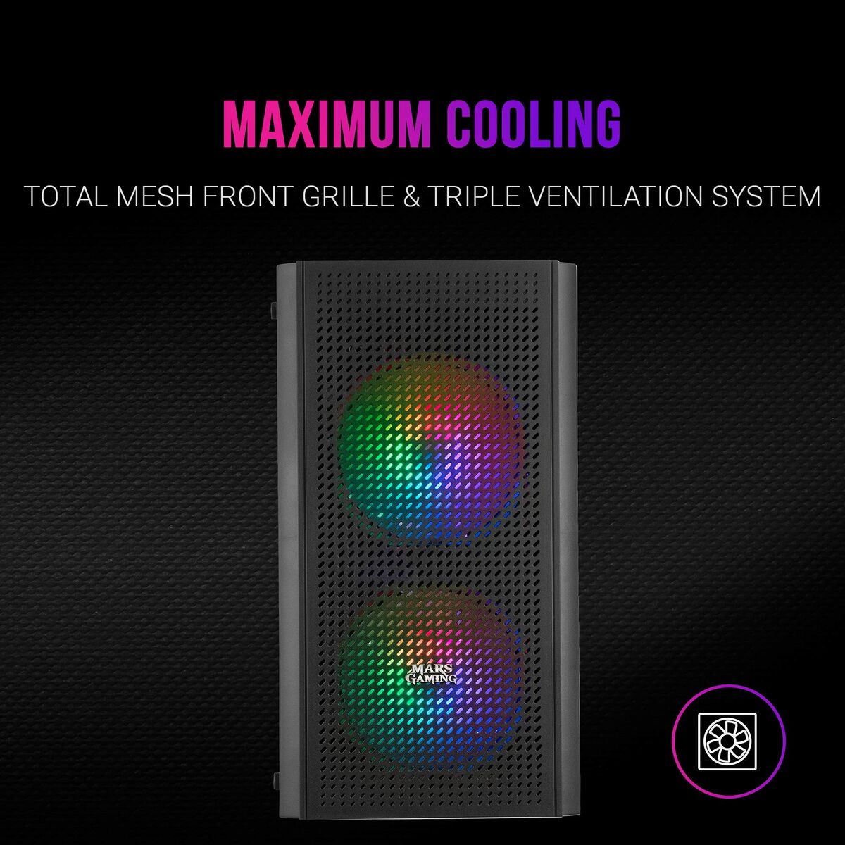 Caja Semitorre ATX Mars Gaming MC300 Negro LED RGB RGB mATX