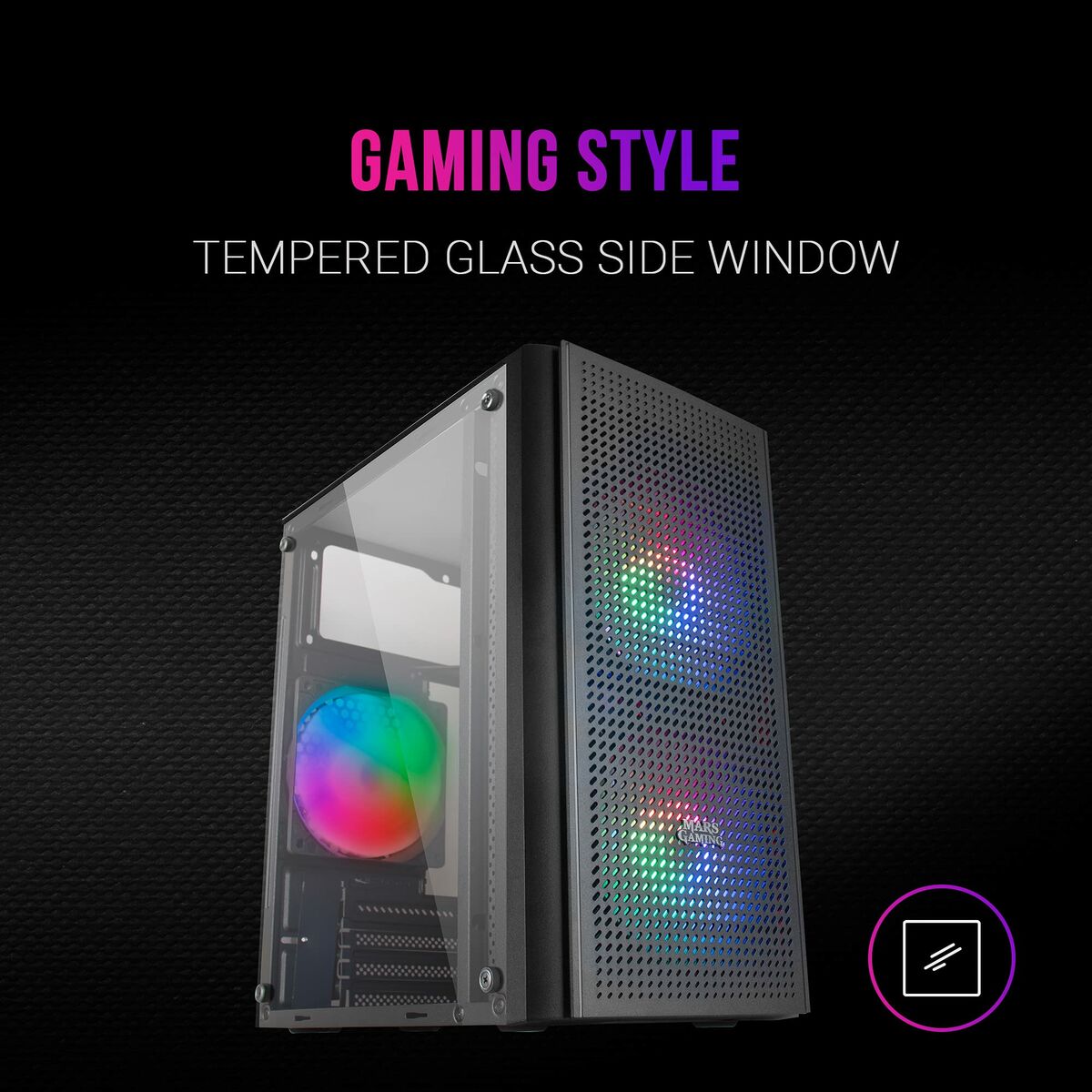 Caja Semitorre ATX Mars Gaming MC300 Negro LED RGB RGB mATX