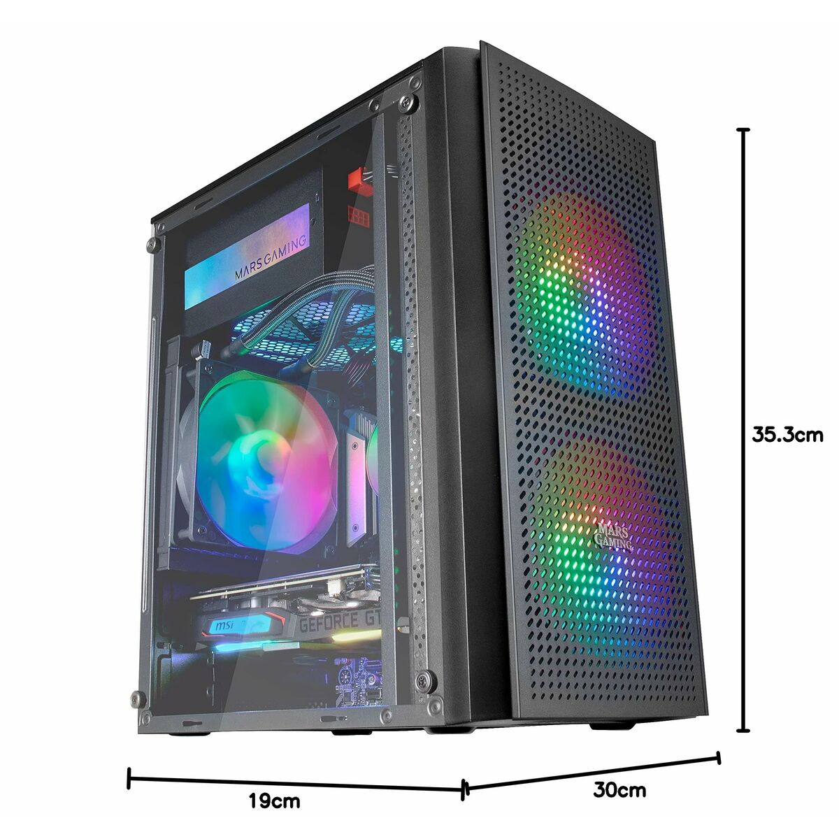 Caja Semitorre ATX Mars Gaming MC300 Negro LED RGB RGB mATX