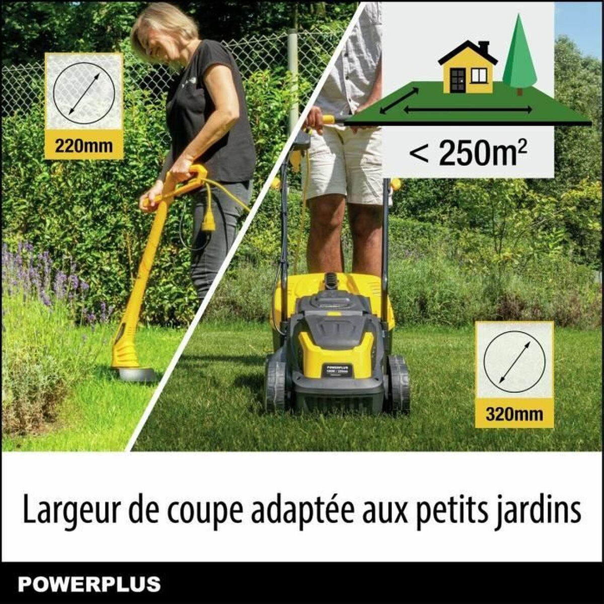 Cortacésped Eléctrico Powerplus POWXG62205T 1300 W 220-240 V 32 cm 32 L