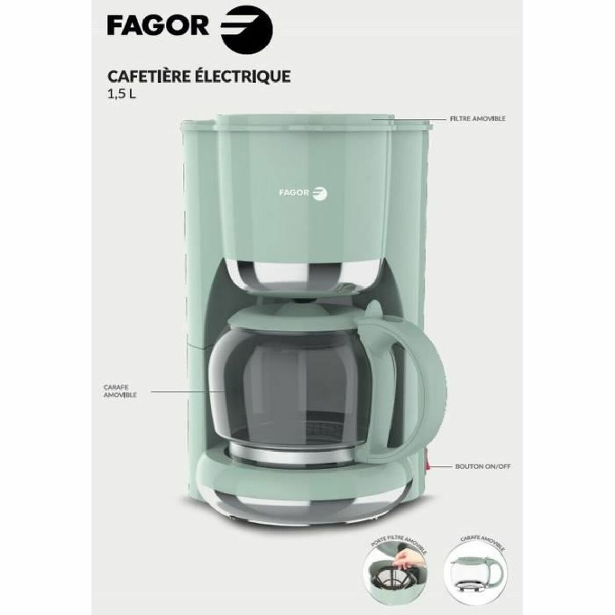 Cafetera de Goteo Fagor FG1560 1,5 L 12 Tazas
