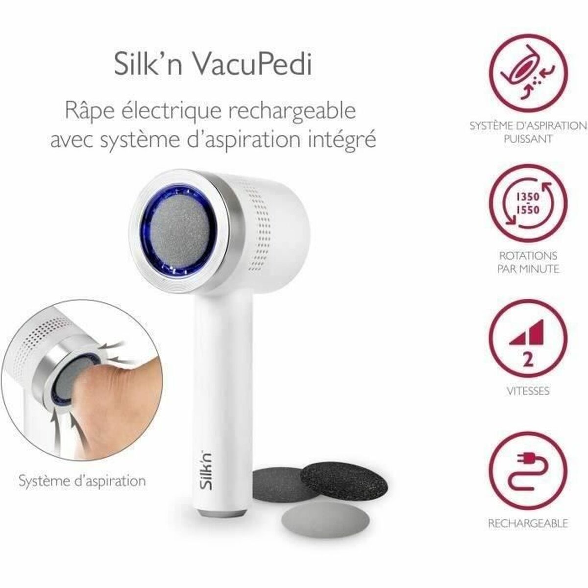 Removedor de Callos Eléctrico Silk´n Vacupedi (5 Unidades)