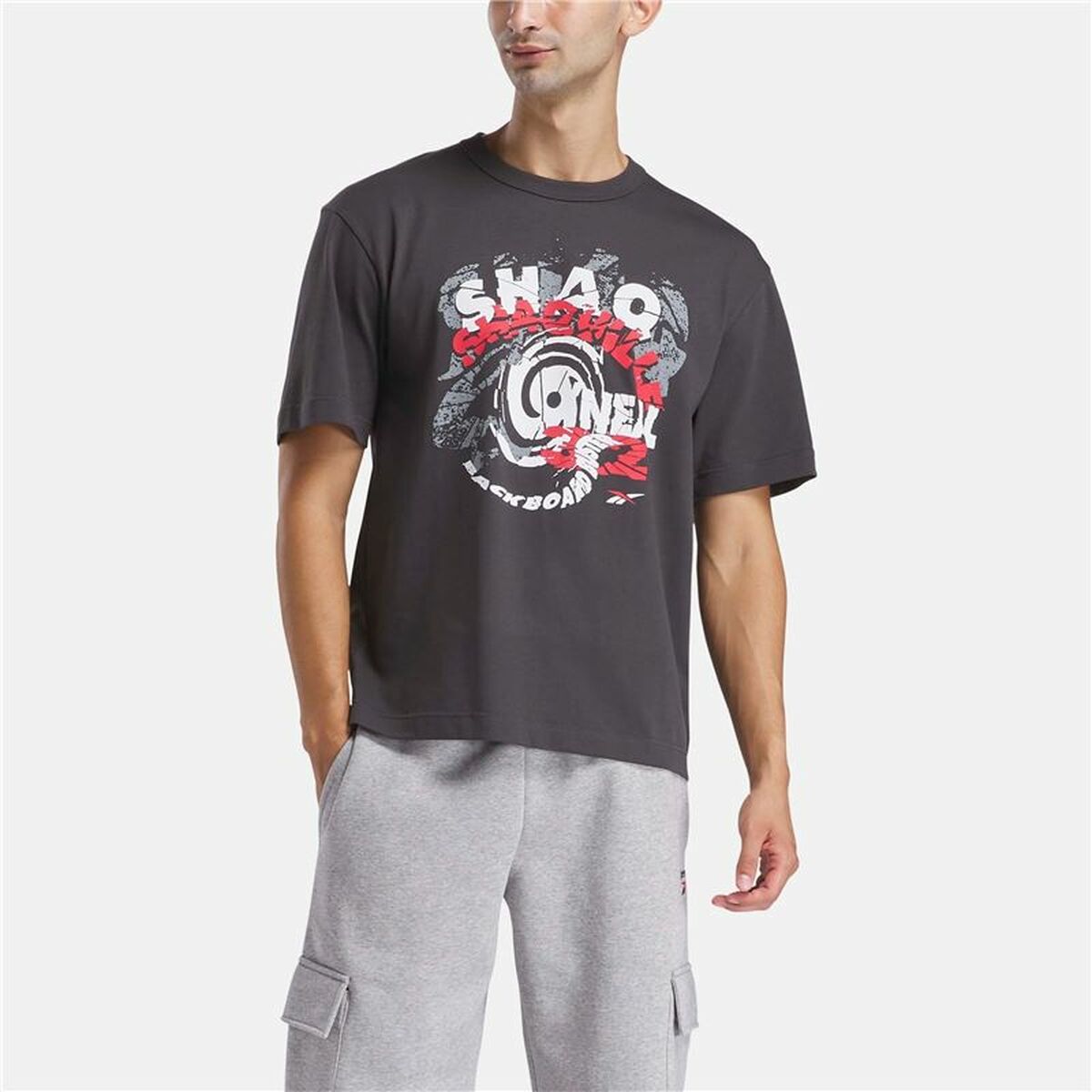 Camiseta de Manga Corta Hombre Reebok Gs Hs Shaq Spiral Te Negro