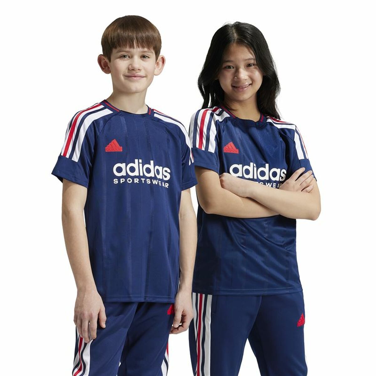 Camiseta de Manga Corta Unisex Adidas Tiro Nations Pack Azul