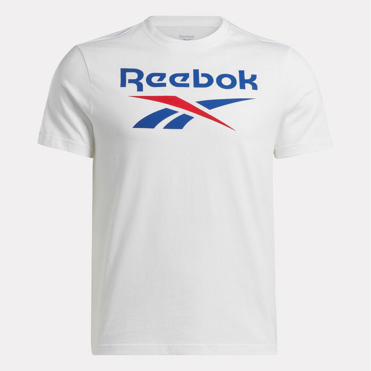 Camiseta de Manga Corta Hombre Reebok Identity Big Stacked Logo Blanco