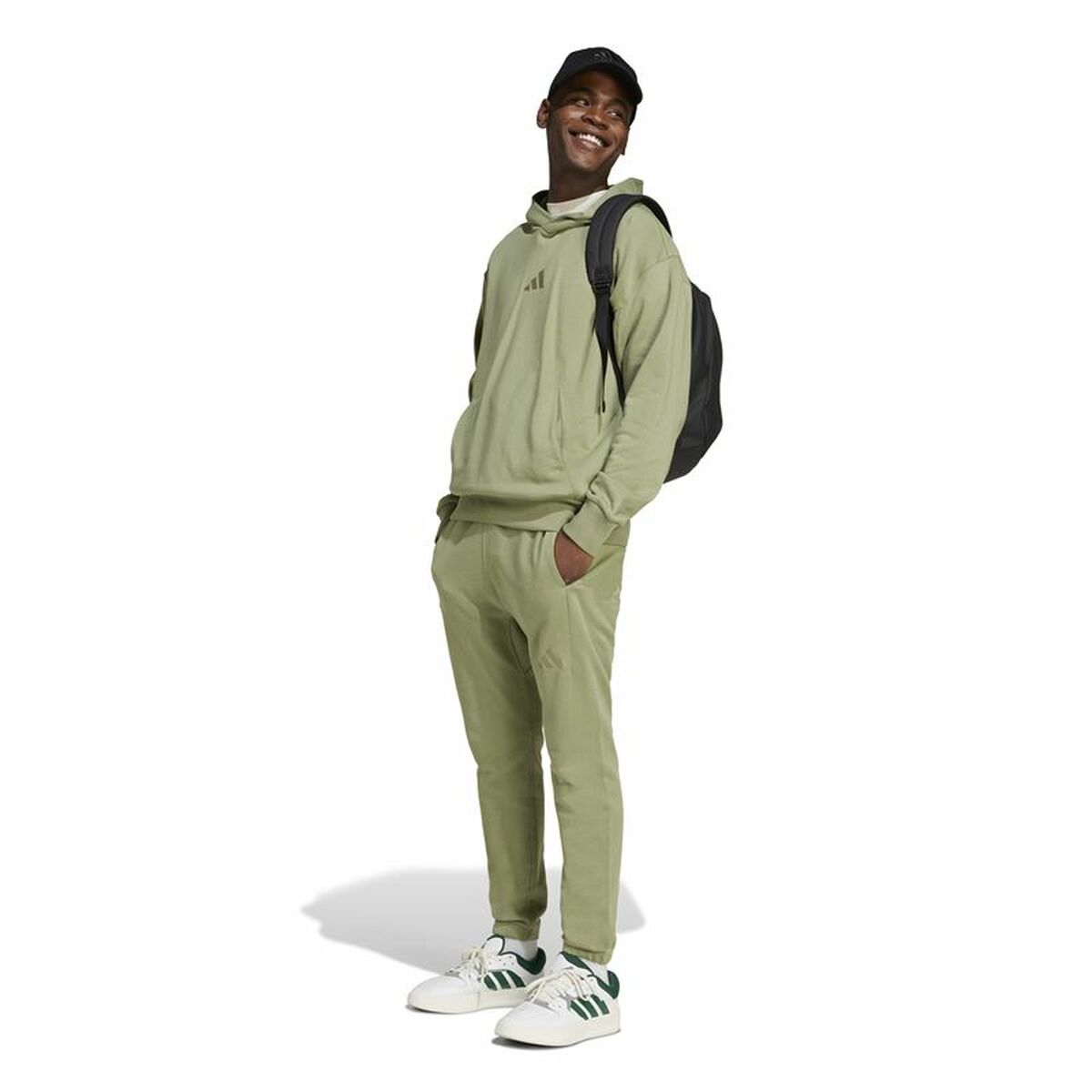 Pantalón Largo Deportivo Adidas Regular Tapered Verde Hombre