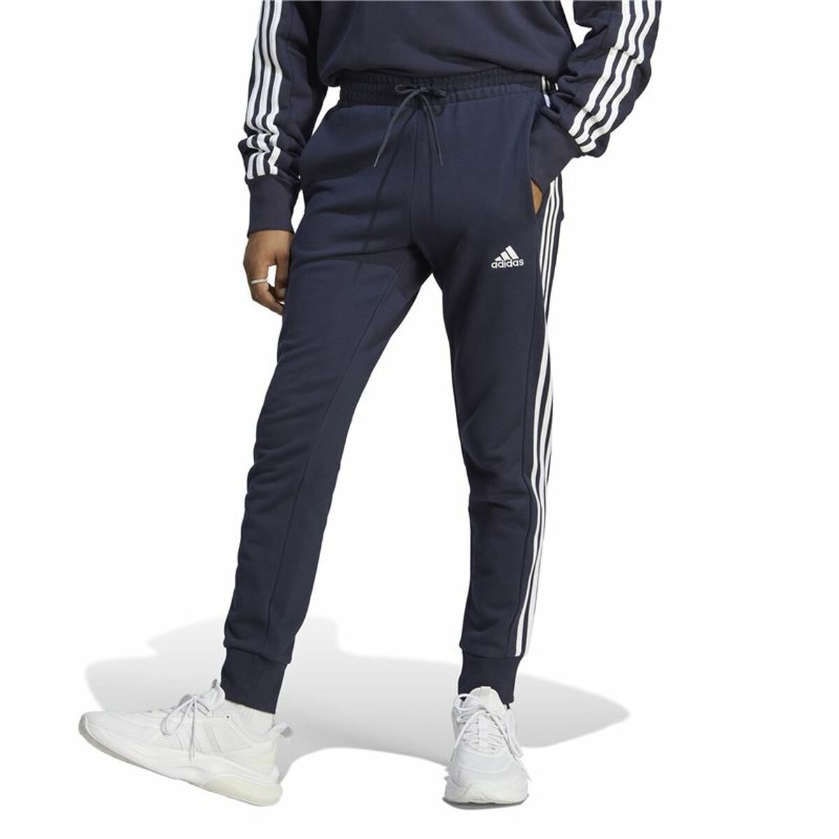 Pantalón Largo Deportivo Adidas M 3S Ft Tc Negro Azul oscuro Hombre