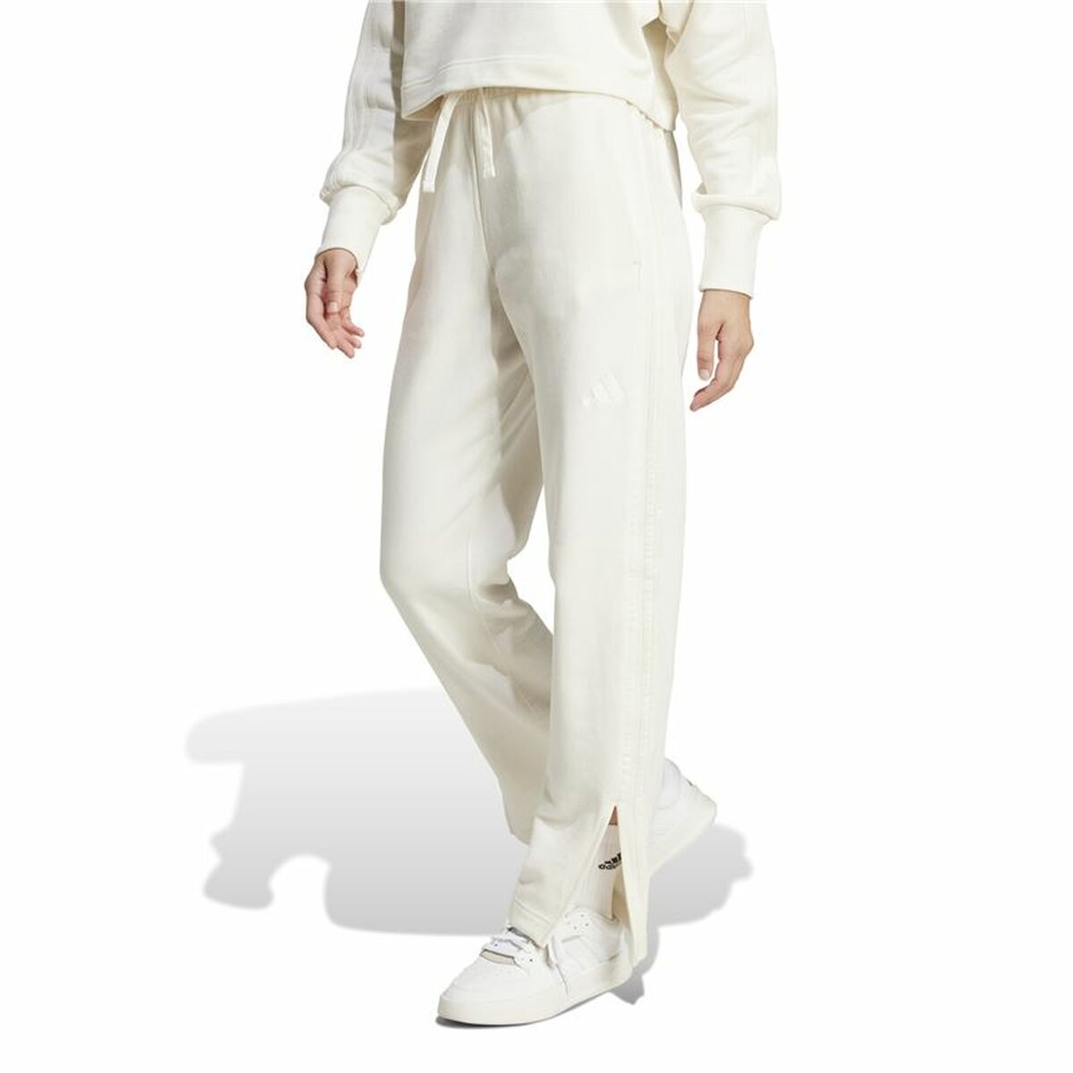 Pantalón Largo Deportivo Adidas All Szn French Terry Blanco Mujer