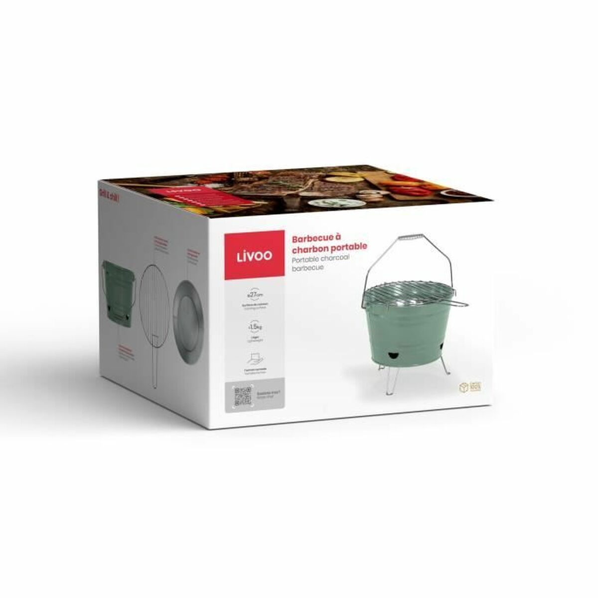 Barbacoa Portátil Livoo DOC327V  Metal Acero