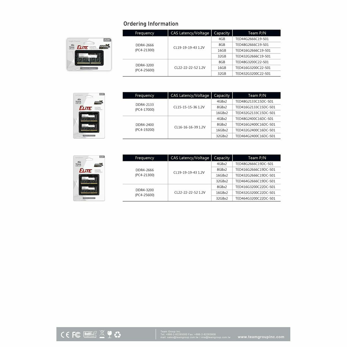 Memoria RAM Team Group TED416G3200C22-S01 16 GB DDR4 3200 MHz CL19