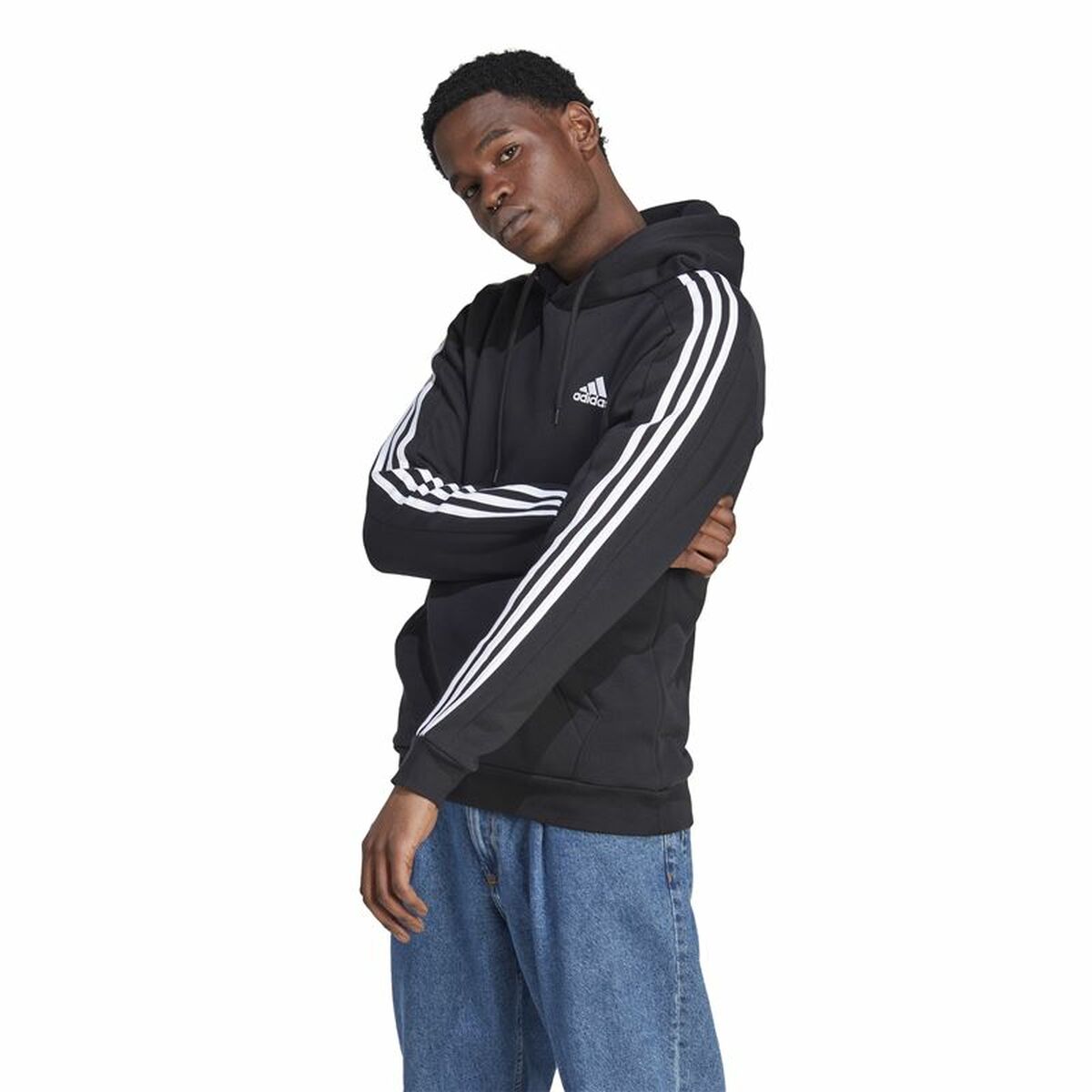 Sudadera con Capucha Hombre Adidas Negro