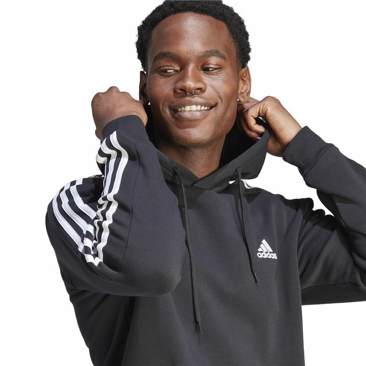 Sudadera con Capucha Hombre Adidas Negro