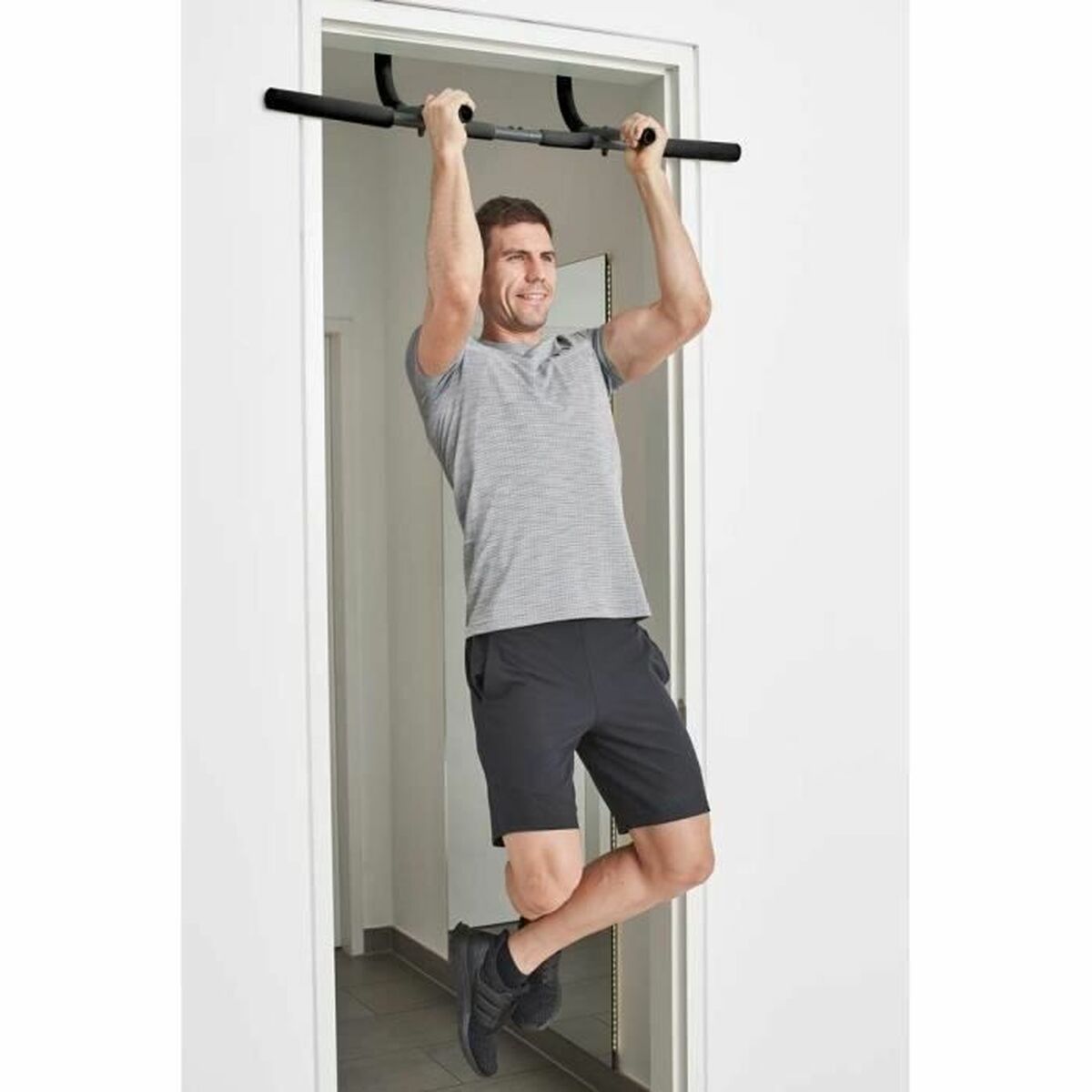 Barra de Dominadas Schildkröt Negro Metal Acero Hierro ABS TPE Foam EVA