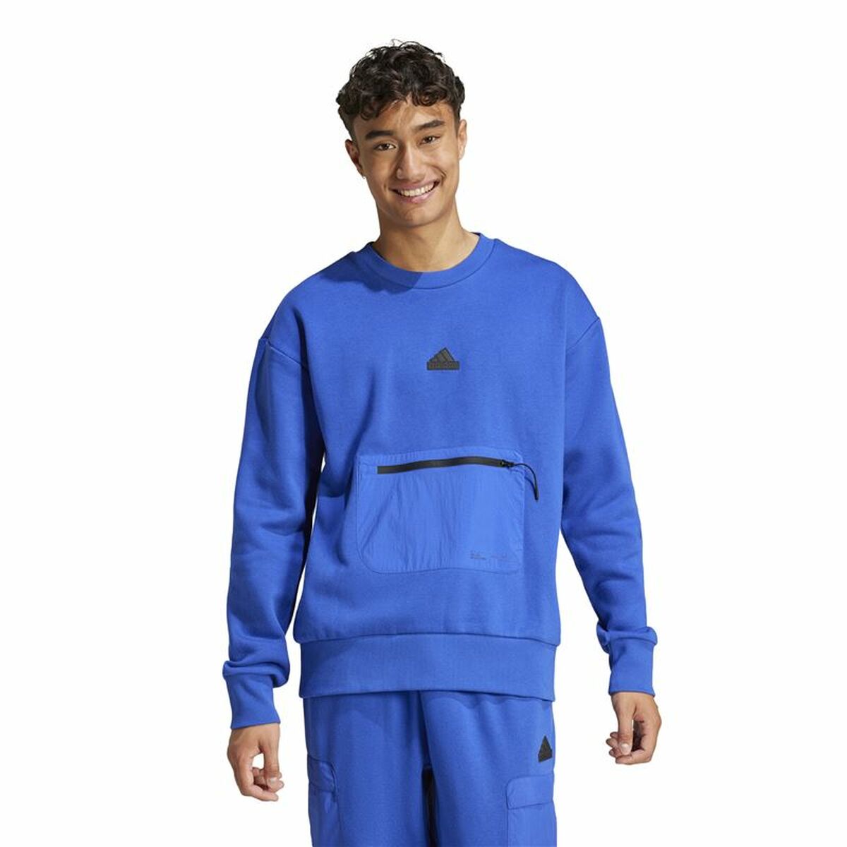 Sudadera sin Capucha Adidas City Es e Fleece Azul