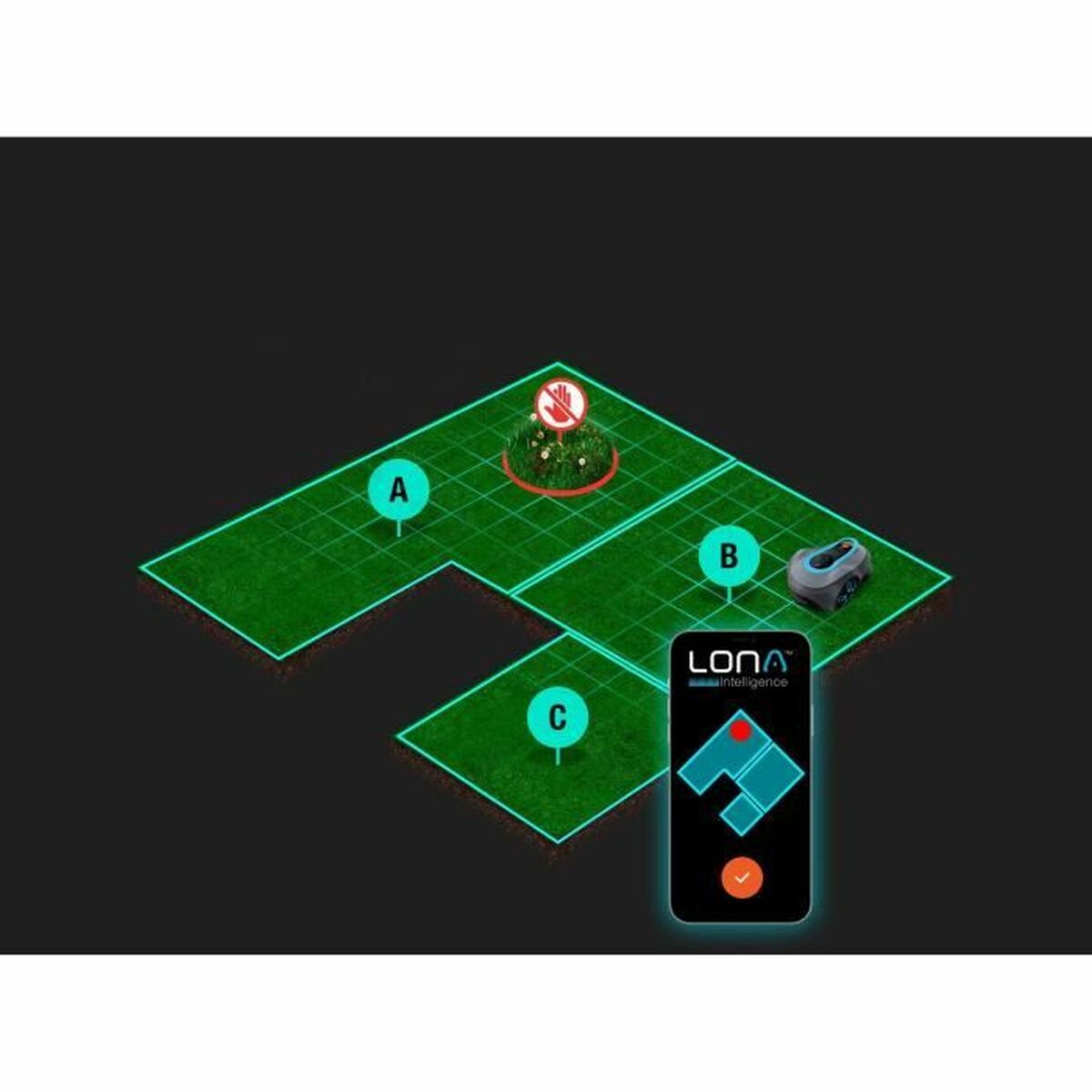 Robot cortacésped Gardena Smart SILENO Free 1200 M² 100 m 1000 m² 250 m 180 m 800 m² 220 m 750 m² 1800 M²