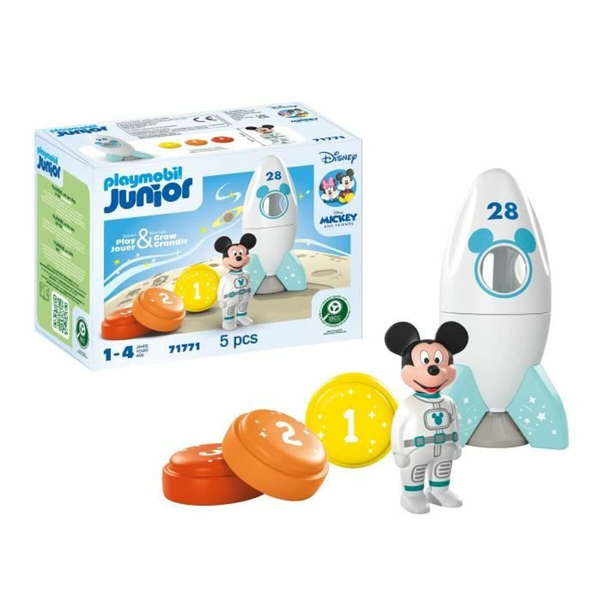 Playset Playmobil Junior 71771 Mickey astronaut Disney 5 Piezas