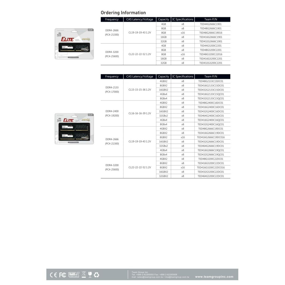 Memoria RAM Team Group TED416G3200C2201