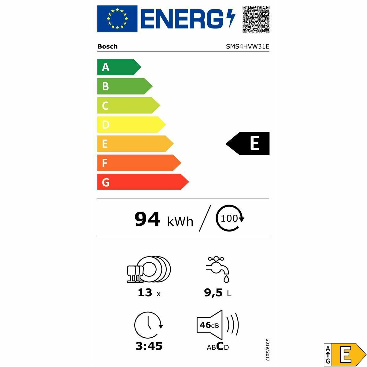 Lavavajillas BOSCH Blanco 60 cm