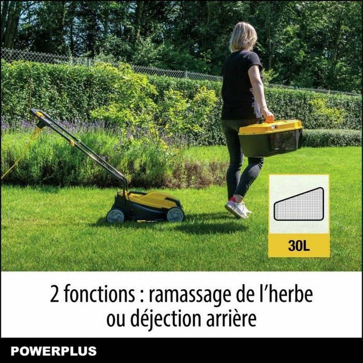 Cortacésped Powerplus POWEG62203 30 L 1000 W 230 V 32 cm 20-70 mm