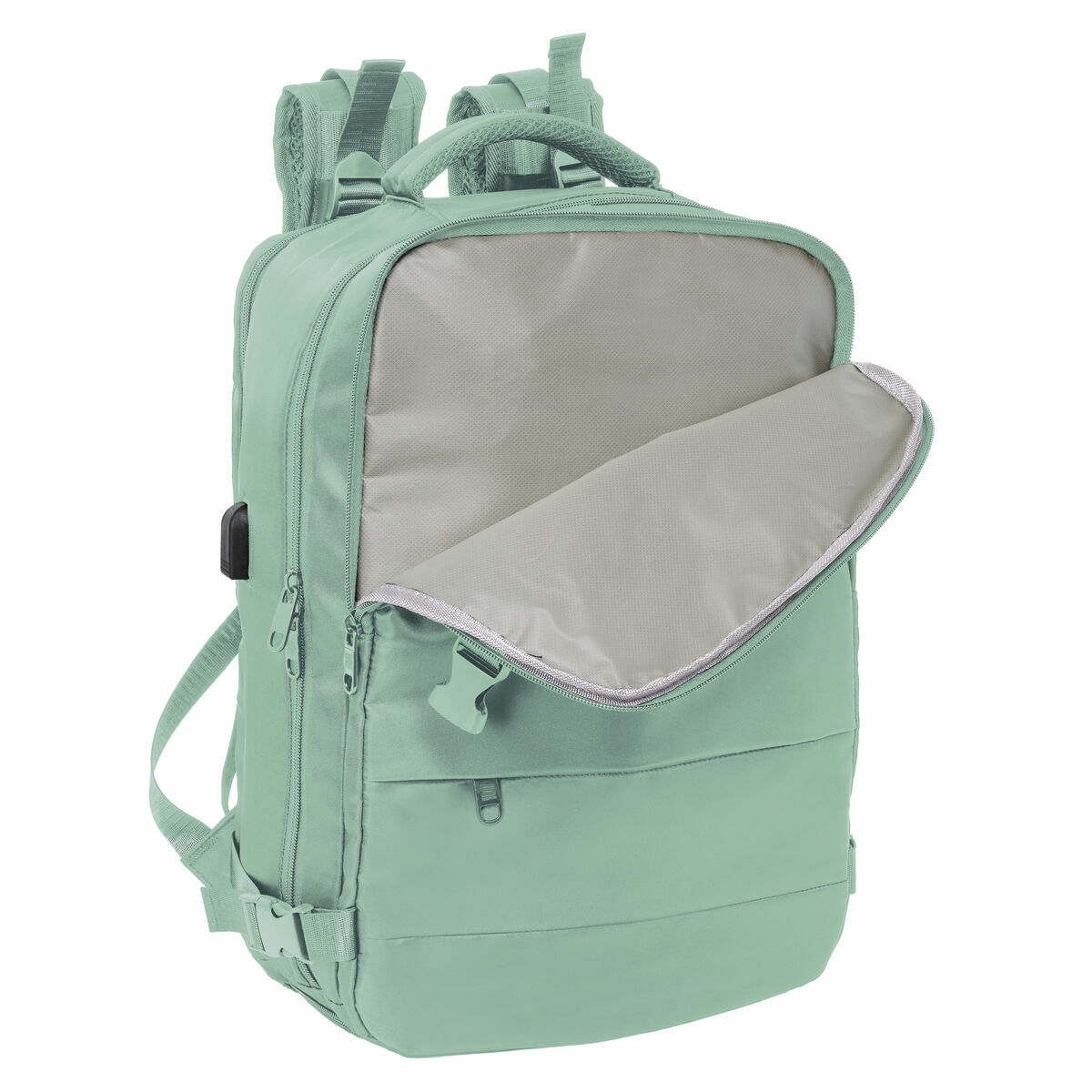 Mochila Escolar Safta Verde pastel Azul