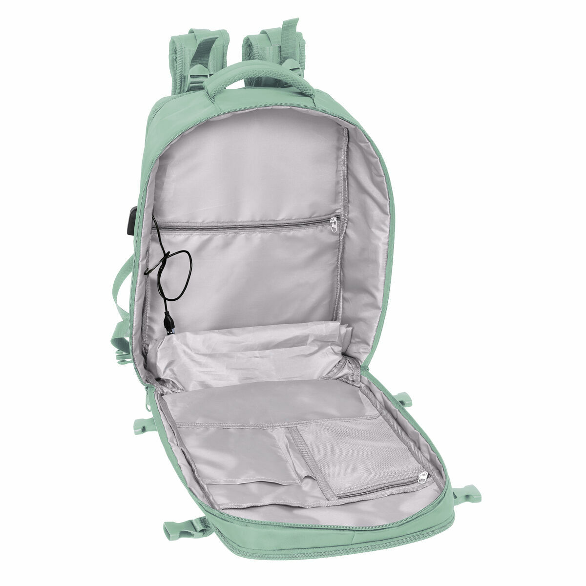 Mochila Escolar Safta Verde pastel Azul