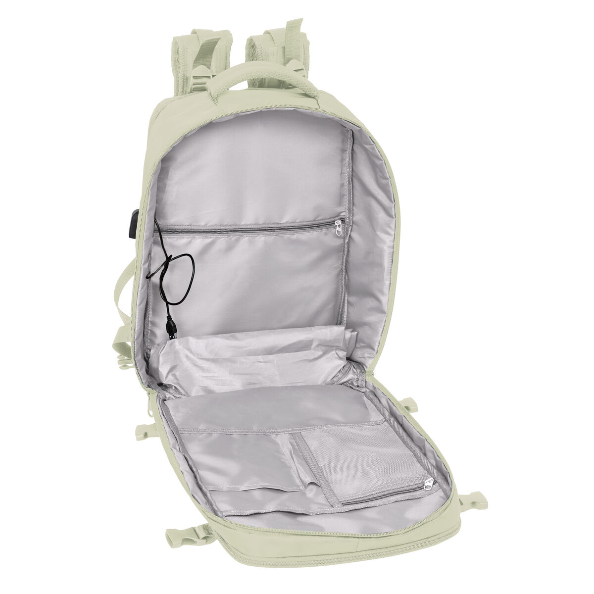 Mochila Escolar Safta Beige Beige