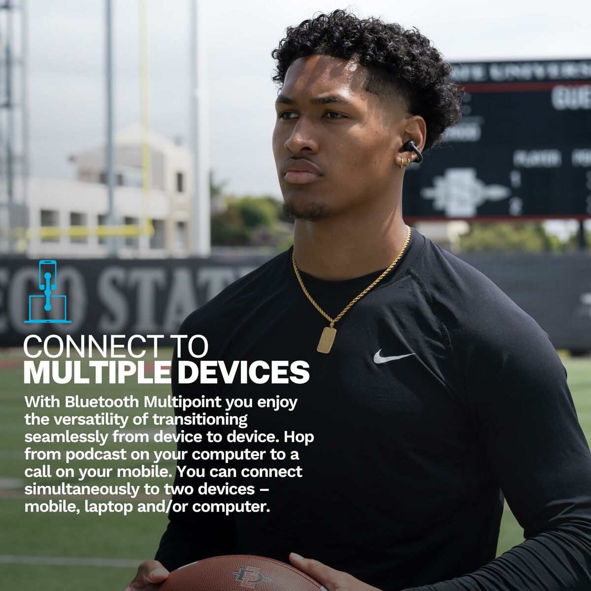 Auriculares Inalámbricos con Estuche de Carga JLab IEUEBFLEXRBLK124 Negro