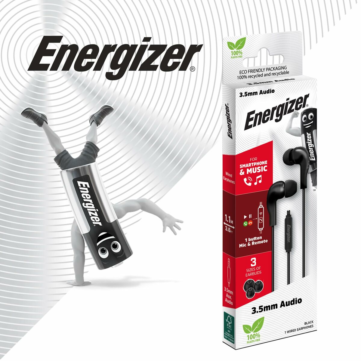 Auriculares Energizer CIA6BK Negro