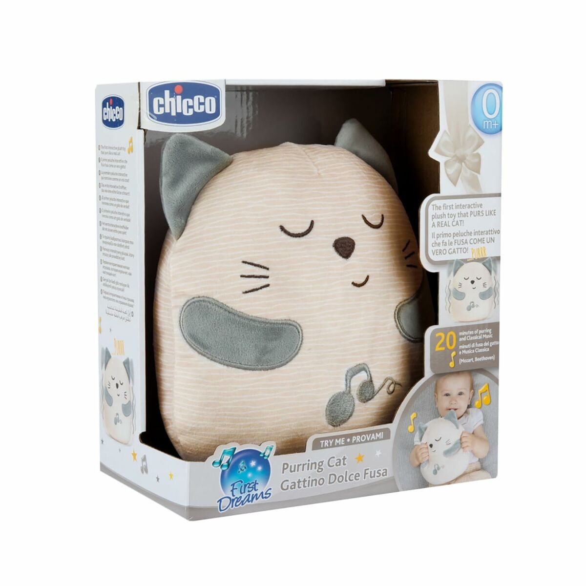 Peluche con Sonido Chicco Gato Blanco