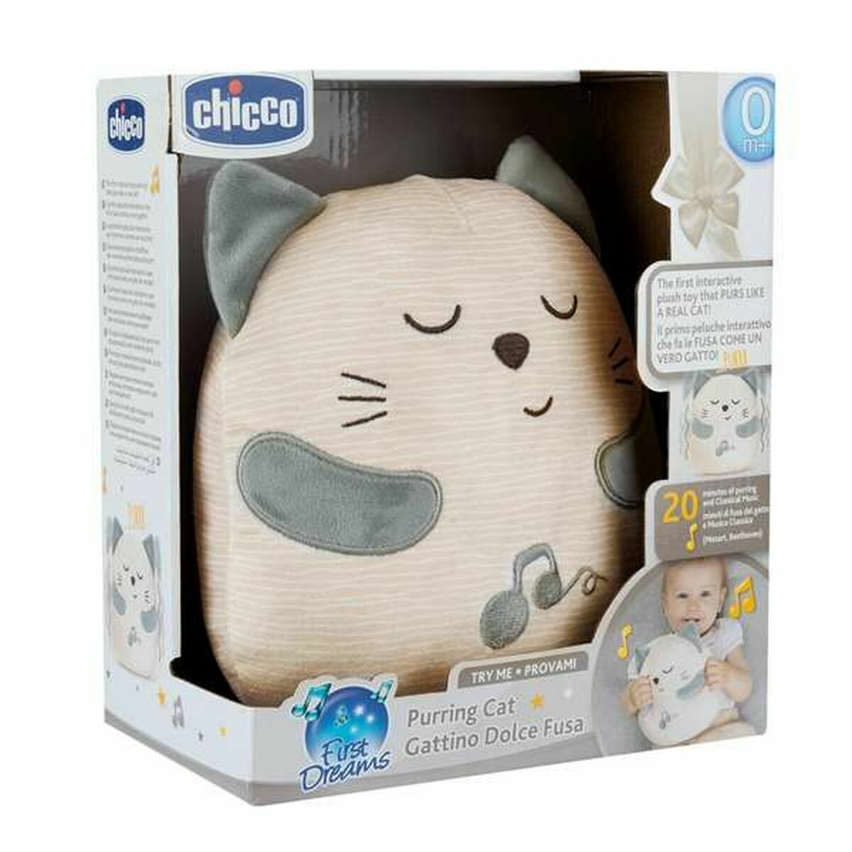 Peluche con Sonido Chicco Gato Blanco