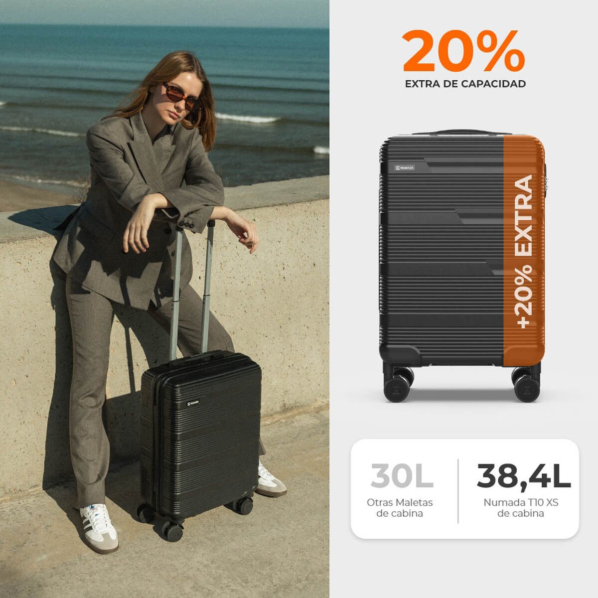 Juego de Maletas Numada Negro (3 Piezas)