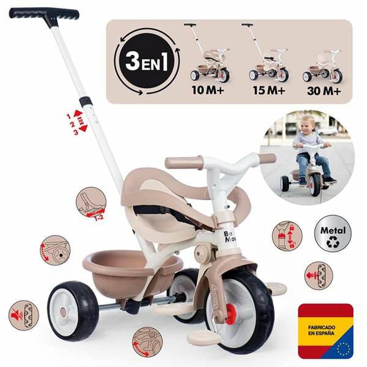 Triciclo Smoby Be Move Confort Beige