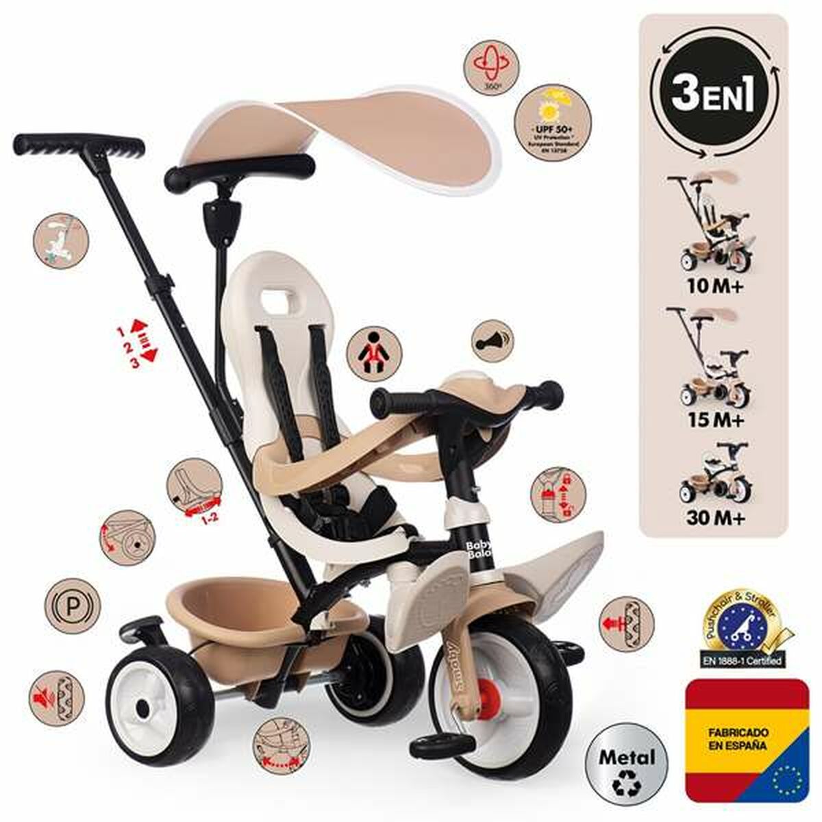 Triciclo Smoby Beige
