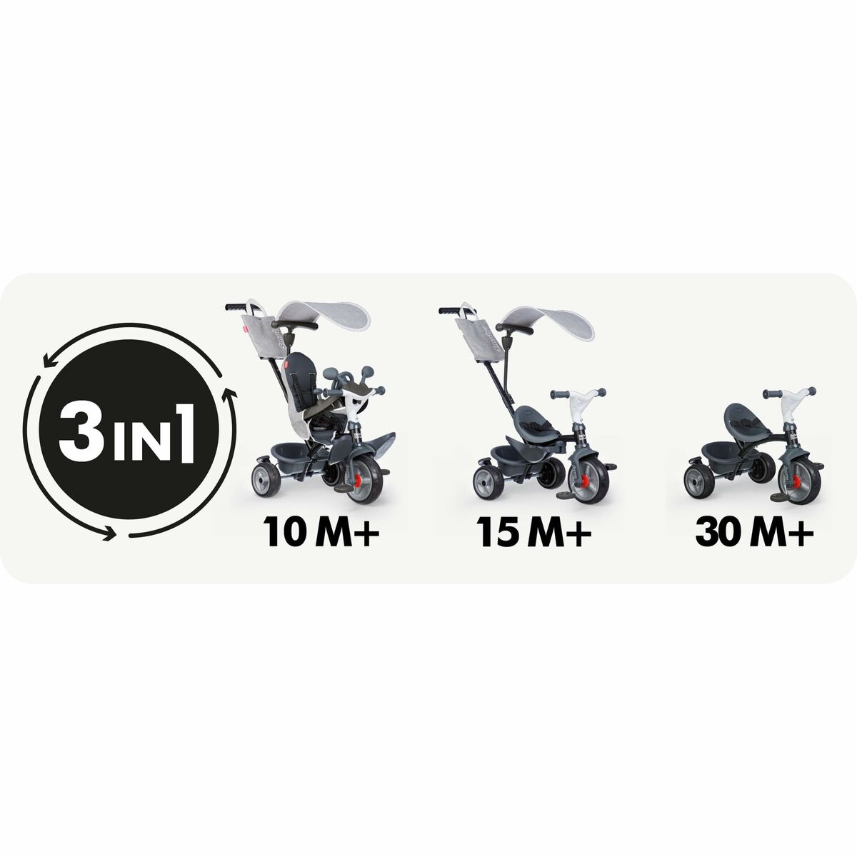 Triciclo Smoby Baby Driver Gris