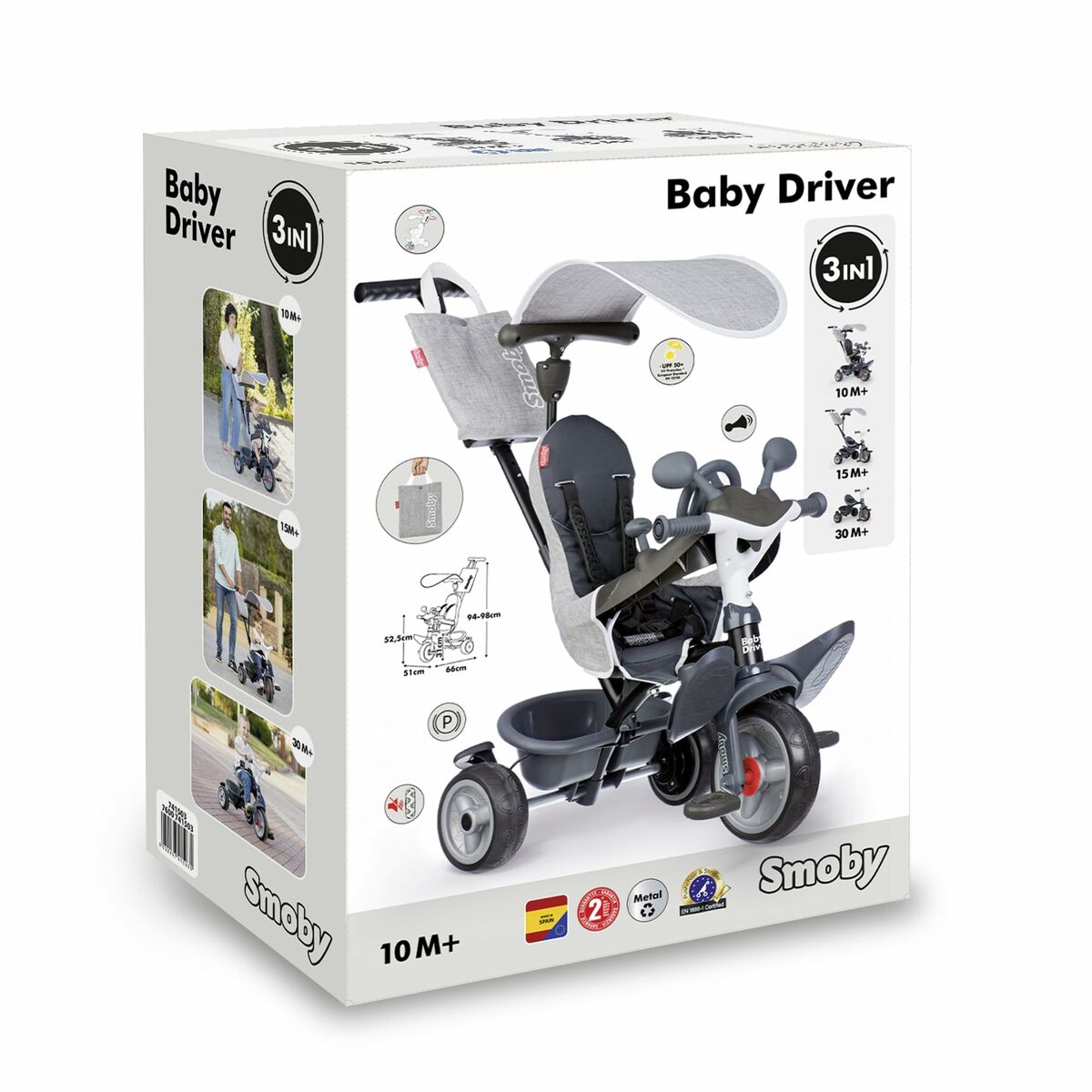 Triciclo Smoby Baby Driver Gris