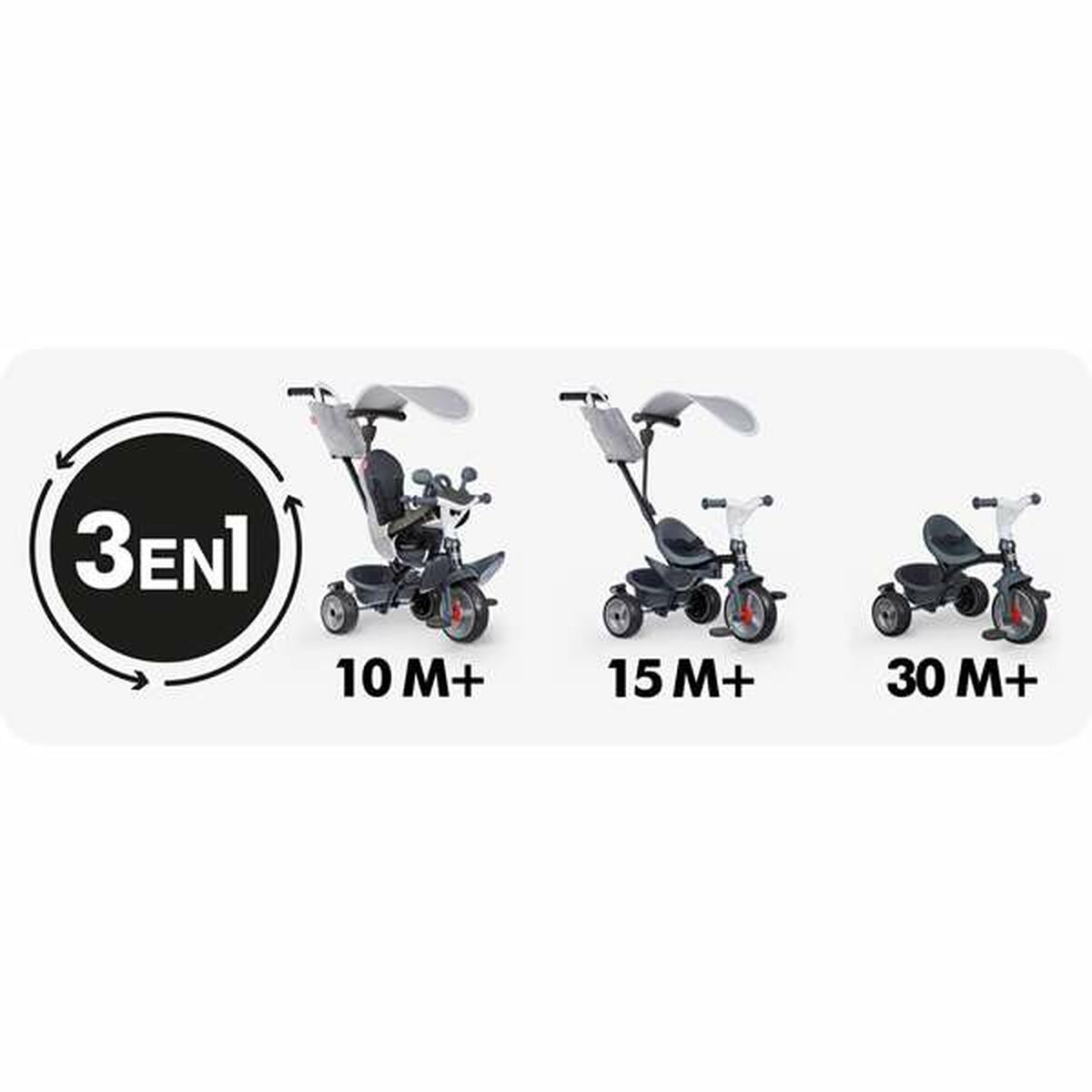 Triciclo Smoby Baby Driver Gris