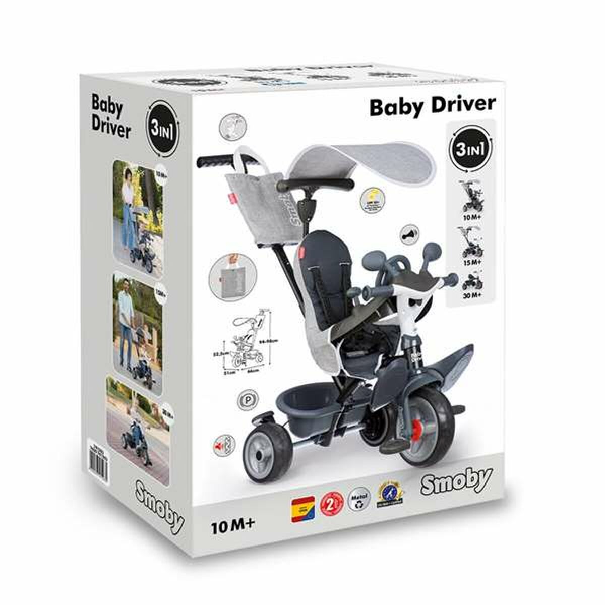 Triciclo Smoby Baby Driver Gris