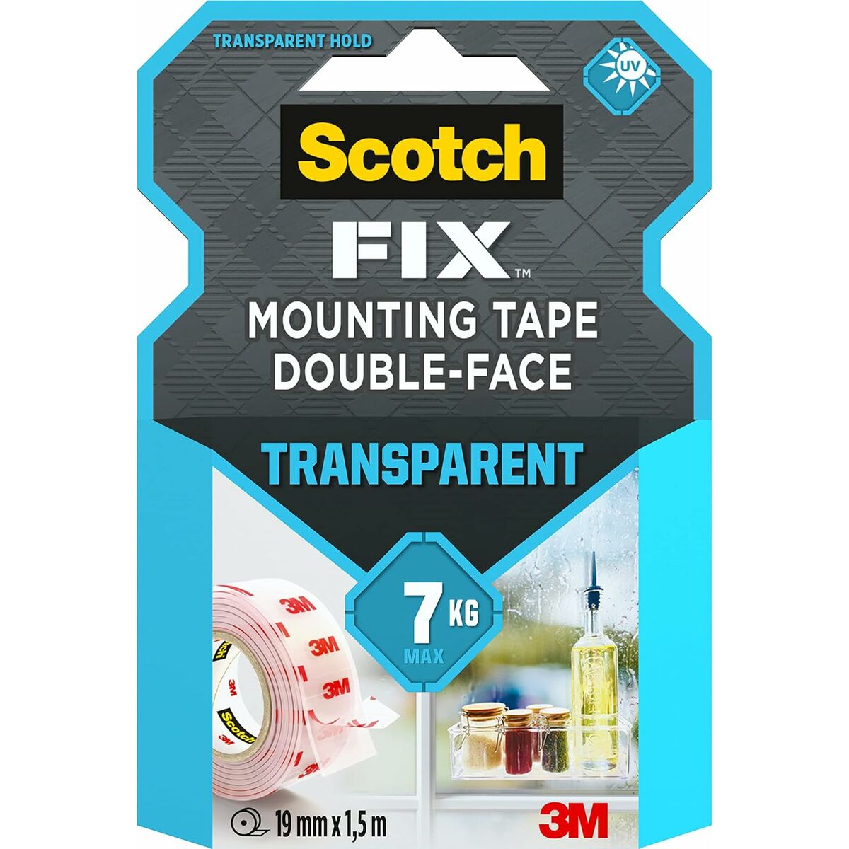 Cinta de Doble Cara Scotch Transparente 19 mm x 1,5 m