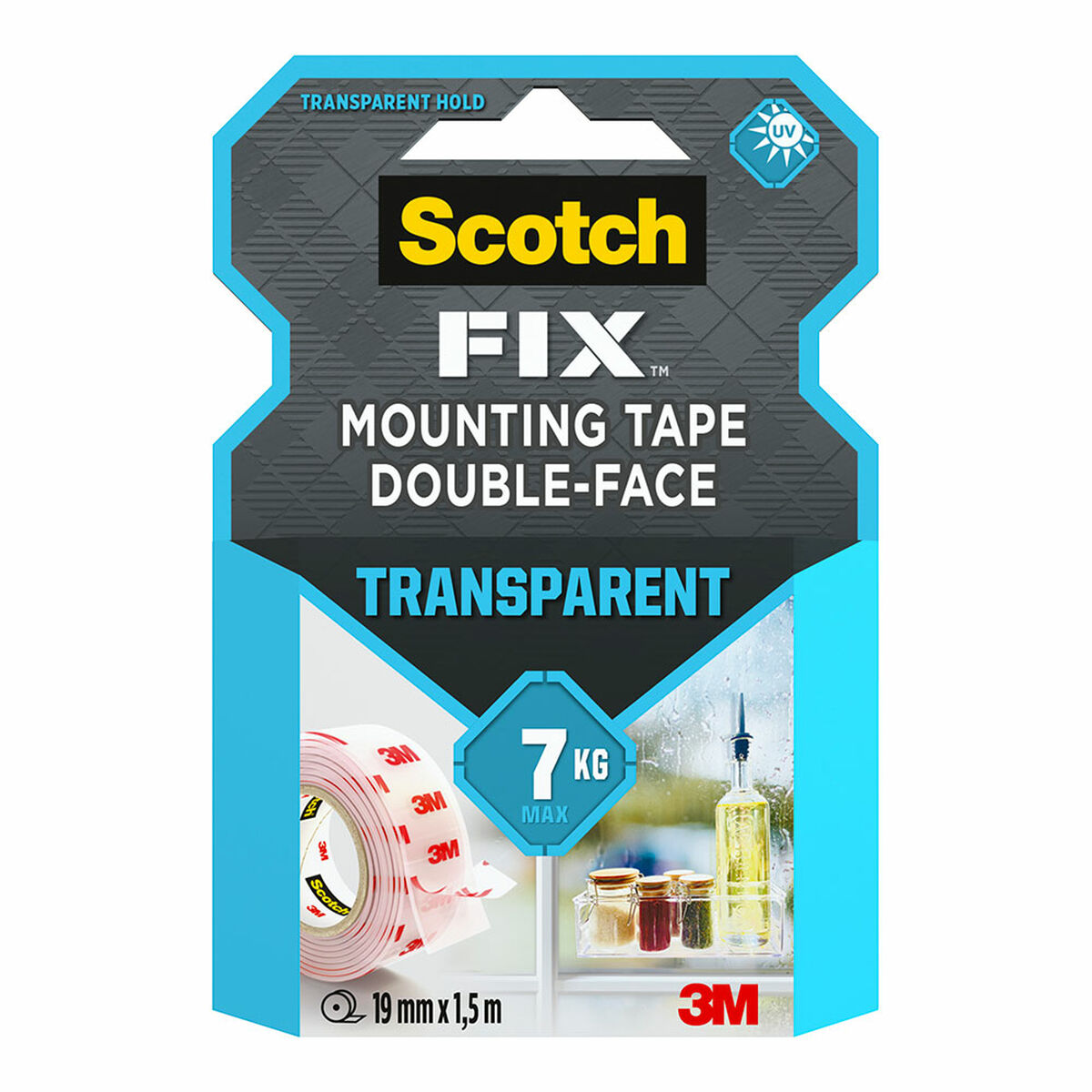 Cinta de Doble Cara Scotch Transparente 19 mm x 1,5 m