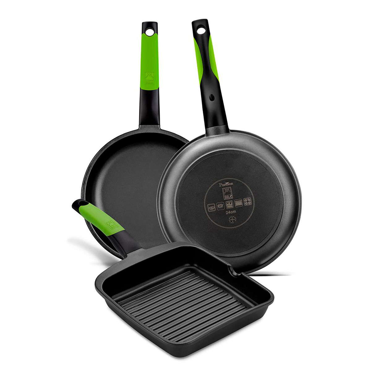 Plancha de Asar BRA A121459 Negro Metal Aluminio Ø 28 cm