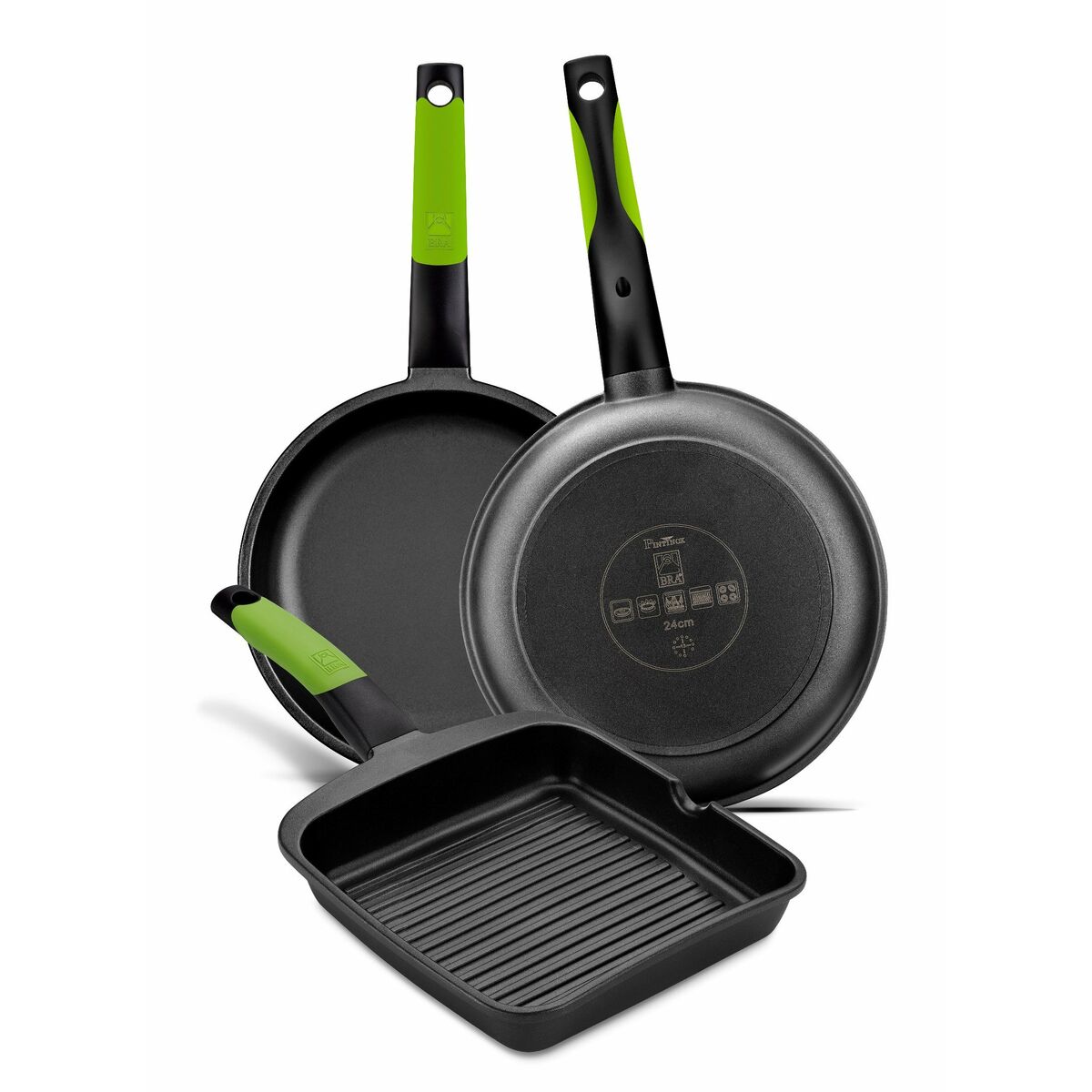 Plancha de Asar BRA A121459 Negro Metal Aluminio Ø 28 cm