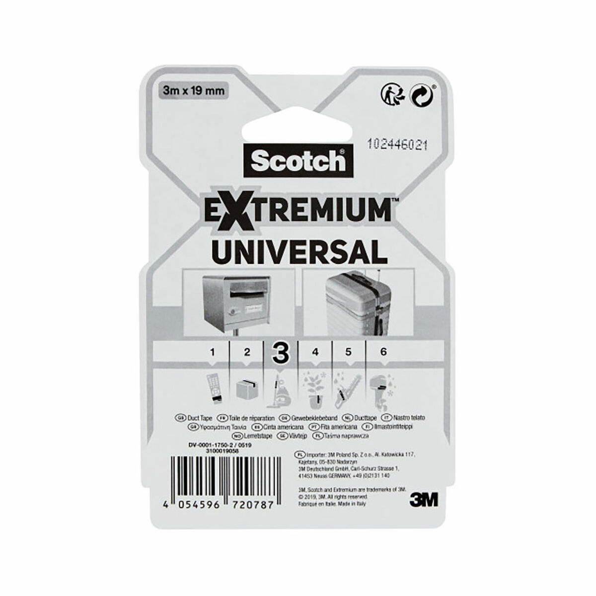 Cinta americana Scotch extremium 3 Gris 3 m x 19 mm