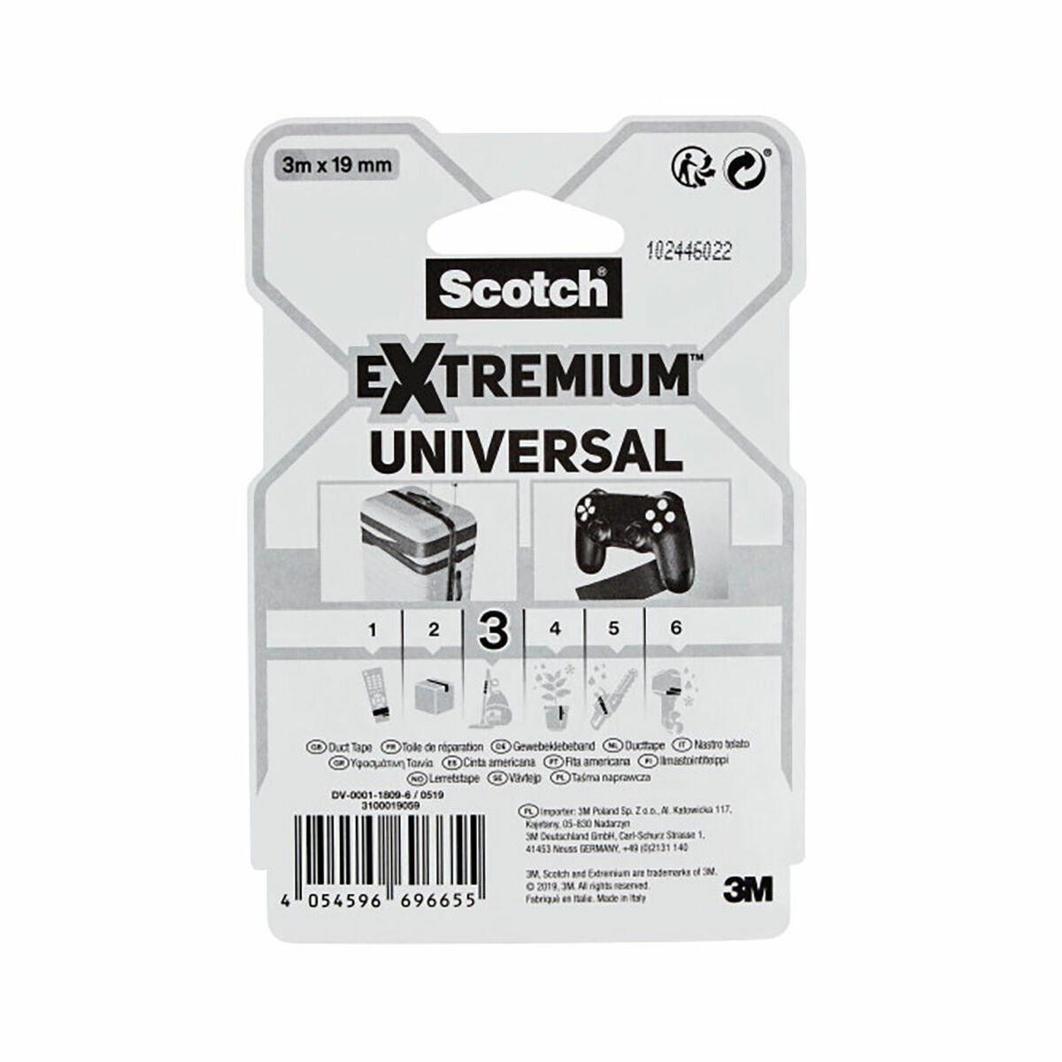 Cinta americana Scotch extremium 3 universal Negro 3 m x 19 mm
