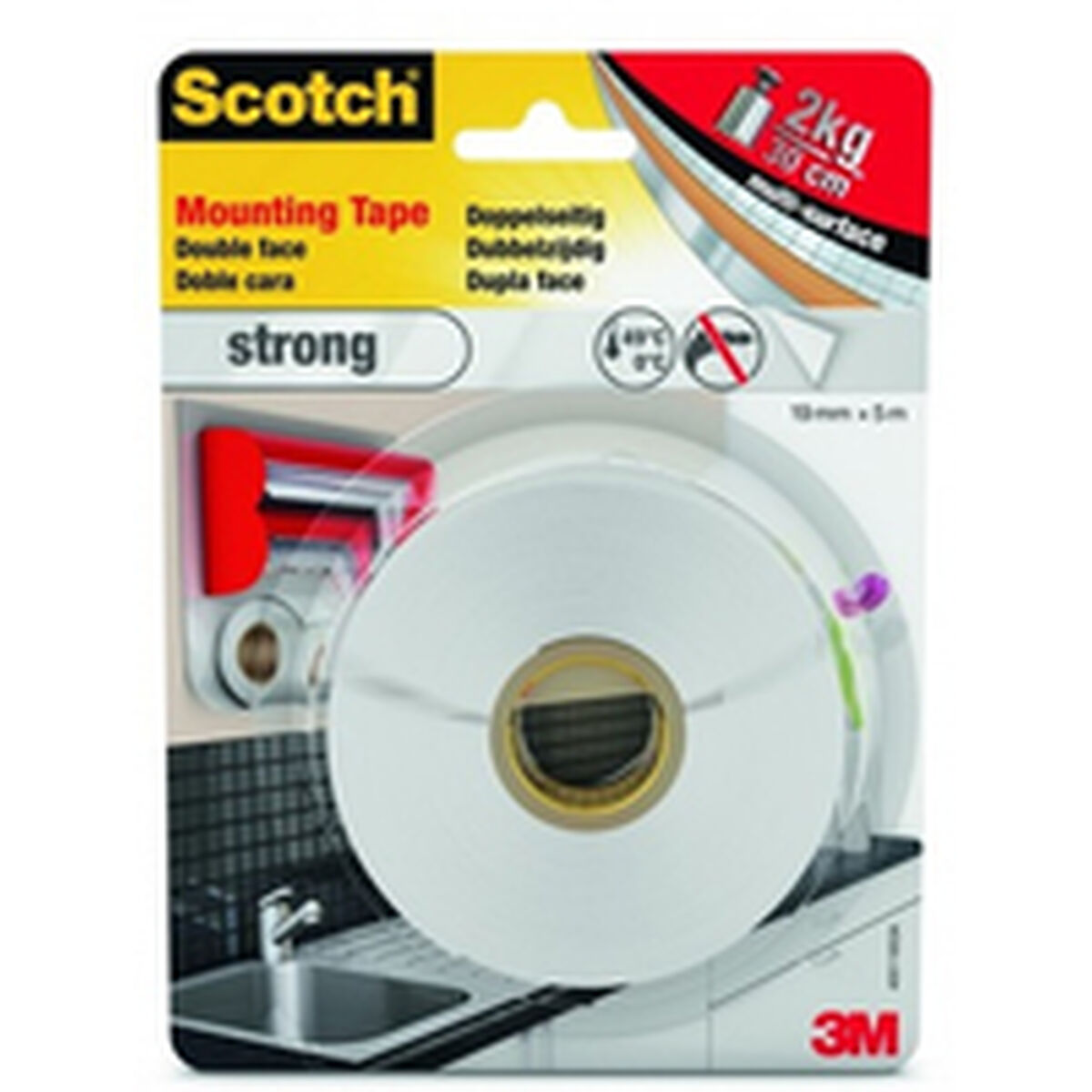 Cinta de Doble Cara Scotch 19 mm x 5 m Blanco